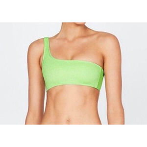 Triangl One Shoulder Bikini Top Melrose Green Swim Wear Women’s Sz Small